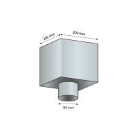 Collector for Ø100 round and 100 mm square downpipe